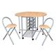 Ensemble pliable table ronde et deux chaises. Collection beta. Idéal pour les petits espaces.