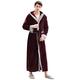 Mens Luxury Soft Fleece Dressing Gown Men Hooded Bathrobe Winter Warm Long Robes Fluffy Nightwear Housecoat