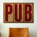 Wade Logan® Albree Modern Pub Modern Textual Art on Canvas in Red | 60 H x 90 W x 1.5 D in | Wayfair MA409-1PC6-60x40