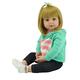 Zero pam 60CM Realistic Toddler Dolls Golden Hair Reborn Baby Dolls Gentle Touch Child Dolls Kids Playmate Girl Nurturing Dolls Birthday Gifts