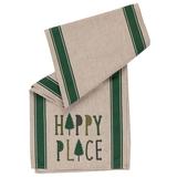 Gerson 94801 - 68.88"L x 15.25"W x 0.25"H Happy Place Linen Table Runner Kitchen Dining Linens