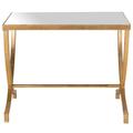 Maureen Glass Top Gold Leaf Accent Table in Gold - Safavieh FOX2537A