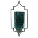 Gerson 94572 - 17" Verdigris Glass Wall Sconce (8"L x 5.8"W x 17"H Verdigris Glass and Metal Wall Sconce)