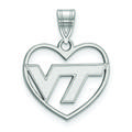 Women's Virginia Tech Hokies Sterling Silver Logo Heart Pendant