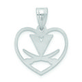 Women's Virginia Cavaliers Sterling Silver Primary Logo Heart Pendant