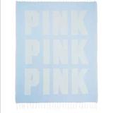 Pink Victoria's Secret Accessories | New Victoria's Secret Pink Fringe Beach Blanket | Color: Blue/White | Size: 50x60