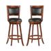 Wildon Home® Jackman Swivel Bar & Counter Stool Wood/Leather in Black/Brown | 42.25 H x 17.5 W x 19.25 D in | Wayfair