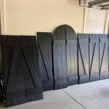 Ekena Millwork Timberthane Faux Rustic Joined Board-n-Batten Faux Wood Shutters w/Z-Board Composite Wood in Gray | 37 H x 10.75 W x 1.5 D in | Wayfair