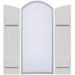 Ekena Millwork Timberthane Faux Rustic Joined Board-n-Batten Faux Shutters w/Elliptical Arch Top Composite in White | Wayfair FBJ06E11X036RUF