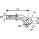 HANSA-FLEX Stahl Heavy Duty DKOS 45° Winkel Swage Nippel 630 bar Druck M16x1,5 Mutter Gewinde 5mm Durchmesser 72mm Länge