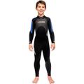 Cressi Kinder Morea Jr Monopiece Wetsuit Neoprenanzug Junior Einteiliger Neopren 3mm Ultrastretch, Schwarz/Blau/Grau, XS (6/7 Jahre)