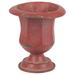 Gerson 94478 - 7.09"L x 7.09"W x 7.87"H Vintage Rustic Red Urn, Metal Home Decor Vases