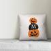 The Holiday Aisle® Smotherman Monogram Jack-O-Lantern Throw Pillow Polyester/Polyfill blend | 18 H x 18 W x 1.5 D in | Wayfair
