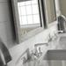 Delta Deluxe Modern Beveled Bathroom/Vanity Mirror, Glass in Black | 32.64 H x 23.03 W x 2.17 D in | Wayfair AFMRS2-BDT-R