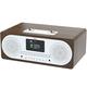 AZATOM Clockwood DAB CD player - FM Radio - Bluetooth - Stereo Speaker System - Clock Radio - USB Charging - Premium Sound (Walnut) (Renewed)