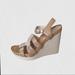 Coach Shoes | Coach Nude Patent Leather Sandals Wedges Shoes | Color: Cream/Tan | Size: 8.5