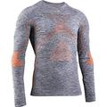 X-Bionic Men's Energy Accumulator 4.0 Melange Shirt Round Neck Long Sleeves Men Shirts, Mens, Shirts, EA-WT41W19M-G372-XL, Grey Melange/Orange, XL