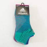 Adidas Accessories | Adidas - Girl's Superlite 6 Pairs No Show Socks | Color: Blue/Gray | Size: Girls: Shoe Size: Large (3y - 9)