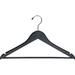 Rebrilliant Wooden Suit Hanger w/ Solid Wood Bar for Dress/Shirt/Sweater Wood in Gray/Black | 9.5 H x 17 W in | Wayfair