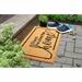 Gracie Oaks Kimbrel Machine Tufted No Place Like Home Coir 30" x 18" Non-Slip Outdoor Door Mat Coir in Brown/Orange/Yellow | Wayfair