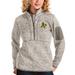 Women's Antigua Oatmeal Oakland Athletics Fortune Quarter-Zip Pullover Jacket