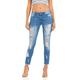 COVER GIRL Women's Skinny Jeans Distressed Cropped, Fray Hem/Inseam, 14 Plus