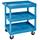 Luxor EC111HD-BU Blue Three Tub Shelf Utility Cart - 18&quot; x 35 1/4&quot; x 37 1/4&quot;