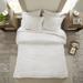 Madison Park King/Cal King 3 Piece Tufted Cotton Chenille Palm Duvet Cover Set in White - Olliix MP12-6224