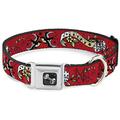 Hundehalsband, Sicherheitsgurt-Schnalle, Lucky Red, 45,7 bis 81,3 cm, 3,8 cm breit