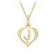 Carissima Gold Women's 9ct Yellow Gold Diamond Cut 'J' Initial Heart Pendant on Curb Chain - 46cm/18'