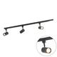 Qazqa - Modern 1-Phase Track System with 3 Spots Black - Jeana- - Modern - Suitable for LED GU10 | 3 Way Light - Steel Surface-Mounted spotway Light - Suitable for Bedroom I