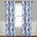 Farmhouse Bird & Flower Insulated Grommet Blackout Window Curtain Panels White/Blue 38X95 Set - Lush Decor 16T004503