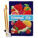 Breeze Decor Summer Fun in the Sun Impressions Decorative Vertical 2-Sided Polyester 40 x 28 in. Flag Set in Blue/Red | 40 H x 28 W x 1 D in | Wayfair