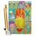 Breeze Decor Summer Collage Fun in the Sun Impressions Decorative Vertical 2-Sided 40 x 28 in. Flag Set in Green | 40 H x 28 W x 1 D in | Wayfair