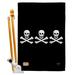 Breeze Decor Christopher Condent's Pirate Impressions Decorative Vertical 2-Sided Polyester 40 x 28 in. Flag Set in Black | 40 H x 28 W in | Wayfair