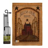 Breeze Decor Classic Bless Our Home Burlap Inspirational Sweet Impressions 2-Sided Polyester 18.5 x 13 in. Garden Flag Set in Brown | Wayfair