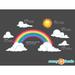 Zoomie Kids Sparkling Rainbow Fabric Wall Decal Canvas/Fabric/Fabric in Blue/Orange/Red | 20 H x 50 W in | Wayfair 111L