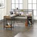 Williston Forge Fuente L-Shape Executive Desk w/ Hutch Wood/Metal in Black/Brown/Gray | 42.48 H x 60.7 W x 57.64 D in | Wayfair