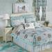 Shell Harbor Quilt Set Aqua, California King, Aqua