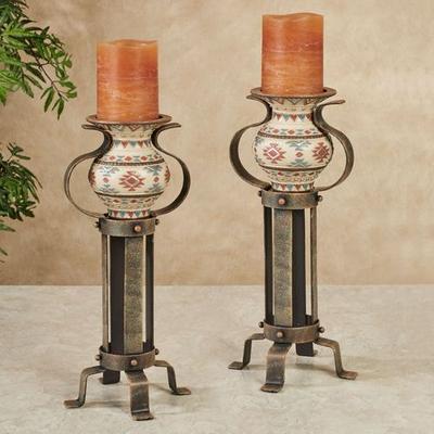 Onawa Candleholders Brown Pair, Pair, Brown