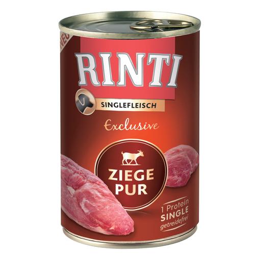 6x400g RINTI Singlefleisch Exclusive Ziege pur Nassfutter Hund