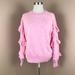 J. Crew Sweaters | J.Crew Sweater Pink Long Ruffle Sleeves | Color: Pink | Size: S