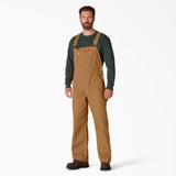 Dickies Men's Big & Tall Classic Bib Overalls - Rinsed Brown Duck Size 46 32 (DB100)