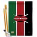 Breeze Decor Kenya Flags Of The World Nationality Impressions 2-Sided Polyester 40 x 28 in. Flag Set in Black/Green/Red | Wayfair