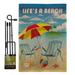 Breeze Decor Life's A Beach Summer Fun In The Sun Impressions Garden 2-Sided Burlap 18.5 x 13 in. Flag Set in Blue/Red/Yellow | Wayfair