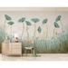 Alcott Hill® Salamone Floral Poppy Wall Mural Fabric in Blue/Green/Yellow | 112 W in | Wayfair 9C4707373EC346DBB7843901D431EC0D