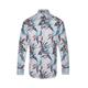 Mens Floral Premium Paisley Regular fit Shirts Small - 4XL (Grey & Blue, Small)