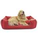 Orthopedic Classic Canvas Bolster Dog Bed, 36" L X 48" W X 14.5" H, Barn Red, Large