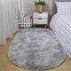 DTZJ Bedside Soft Rugs, Fluffy Oval Area Carpet Suitable As Large Bedroom Baby Room Living Room@Light_Grey_60*160cm