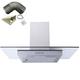 SIA FL70SS 70cm Flat Glass Stainless Steel Chimney Cooker Hood Fan & 1m Ducting